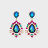 Colorful Rhinestone Teardrop Earrings