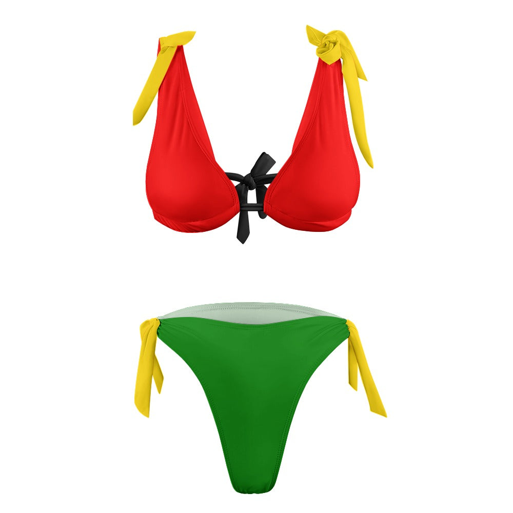 The Motherland Two Piece Bikini Swimsuit ~ Gold