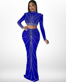 Dazzling 2 Piece Crop Top and Maxi Skirt Set