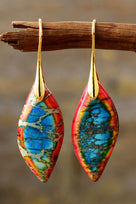Boucles d'oreilles pendantes en pierre naturelle Nerys faites à la main
