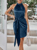 Athena Grecian Neck Tie Dress