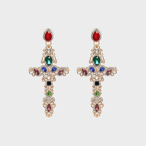 Rhinestone Cross Earrings