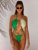 The Chain Reaction Contrast Halter Neck One-Piece Swimsuit