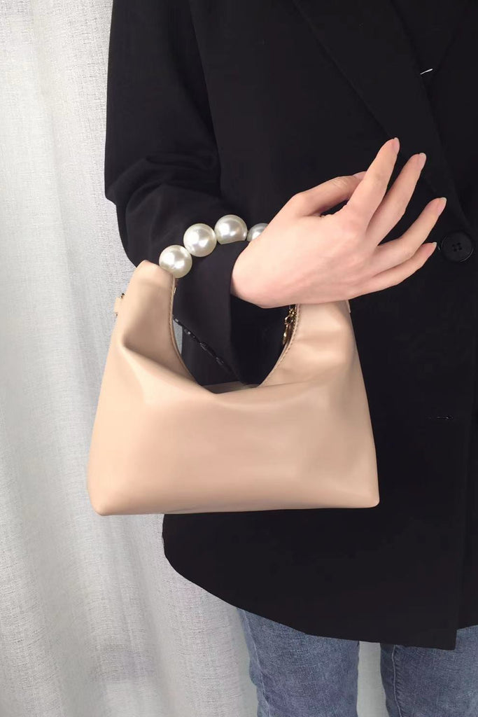 Adored By All Vegan Leather Pearl Handbag