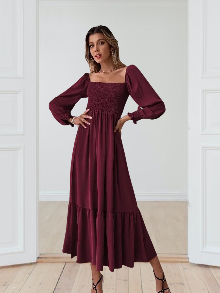 The Alyssa Peasant Dress Wine / M The Alyssa Peasant Dress Wine / M
