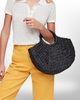 Sac en rotin noir demi-lune