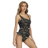 Dark Garden Ruffled One Piece Swimsuit