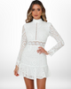 Bare With Me White Lace Embroidery Mini Dress