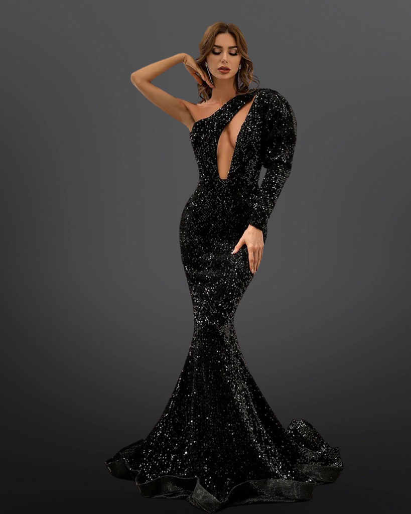 The Destiny One Shoulder Sequin Gown