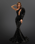 The Destiny One Shoulder Sequin Gown
