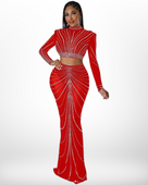Dazzling 2 Piece Crop Top and Maxi Skirt Set