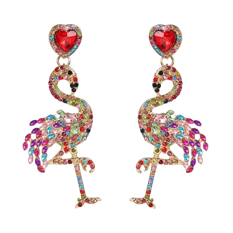 Boucles d'oreilles tendance flamant rose.