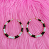 Black and White Hoop Earrings