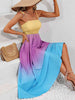 Weekend Feels Color Block Tie Shoulder Smocked Maxi Dress