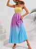 Weekend Feels Color Block Tie Shoulder Smocked Maxi Dress