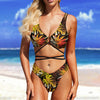 Dark Jungle Leaves Two Piece Tie Me Up Bikini