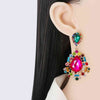Colorful Rhinestone Teardrop Earrings