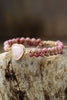 My Love Rose Quartz Heart Beaded Bracelet