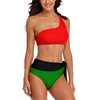 The Motherland One Shoulder Bikini with Black Ties