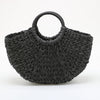 Sac en rotin noir demi-lune